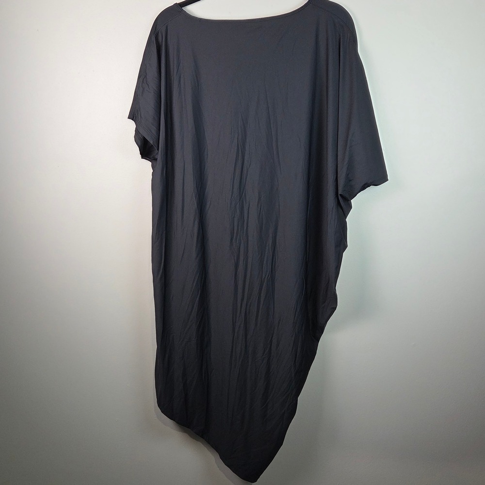 Athleta Asymmetrical Draped Dress Women M Black Excellent Athleisure 212395